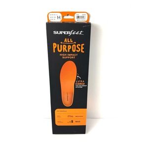 Superfeet All-Purpose High Impact Support Insoles Orange Size H (Men's 15.5-17)